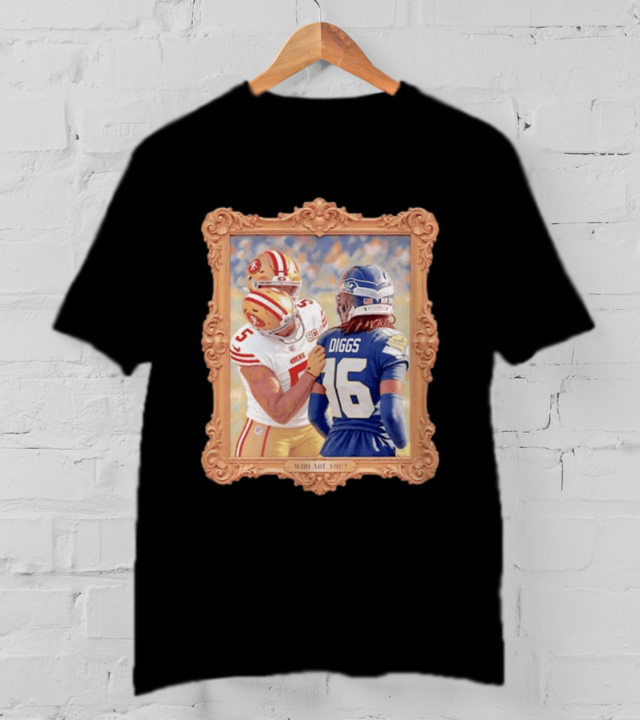 Trey Lance Quandre Diggs Who Are You San Francisco 49ers Seattle Seahawks Framed T-Shirt