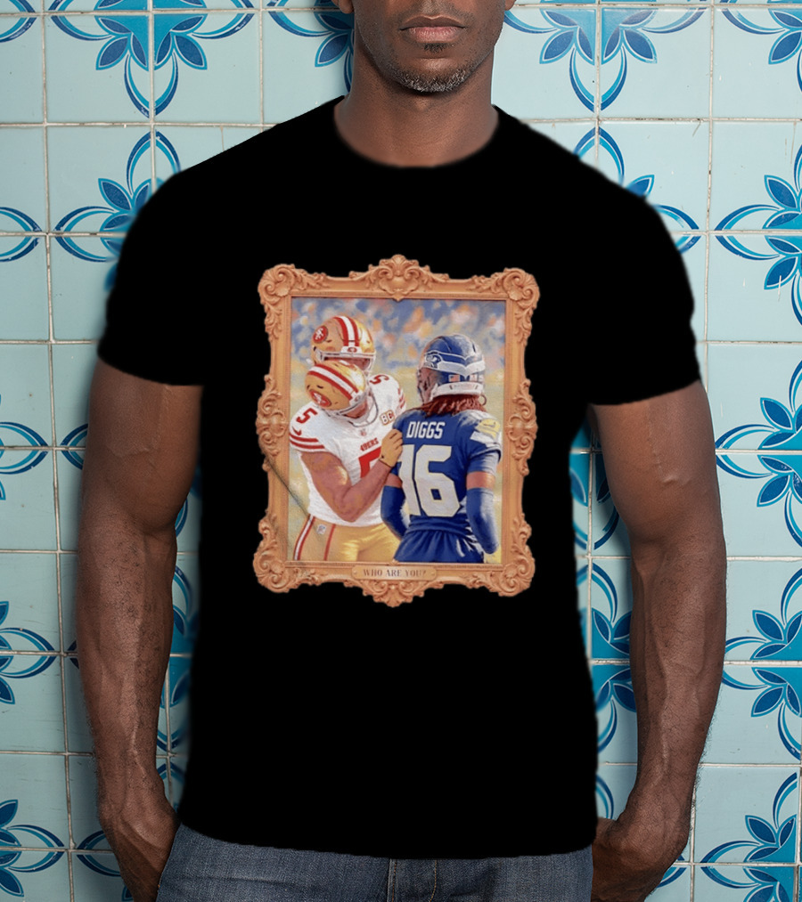 Trey Lance Quandre Diggs Who Are You San Francisco 49ers Seattle Seahawks Framed T-Shirt