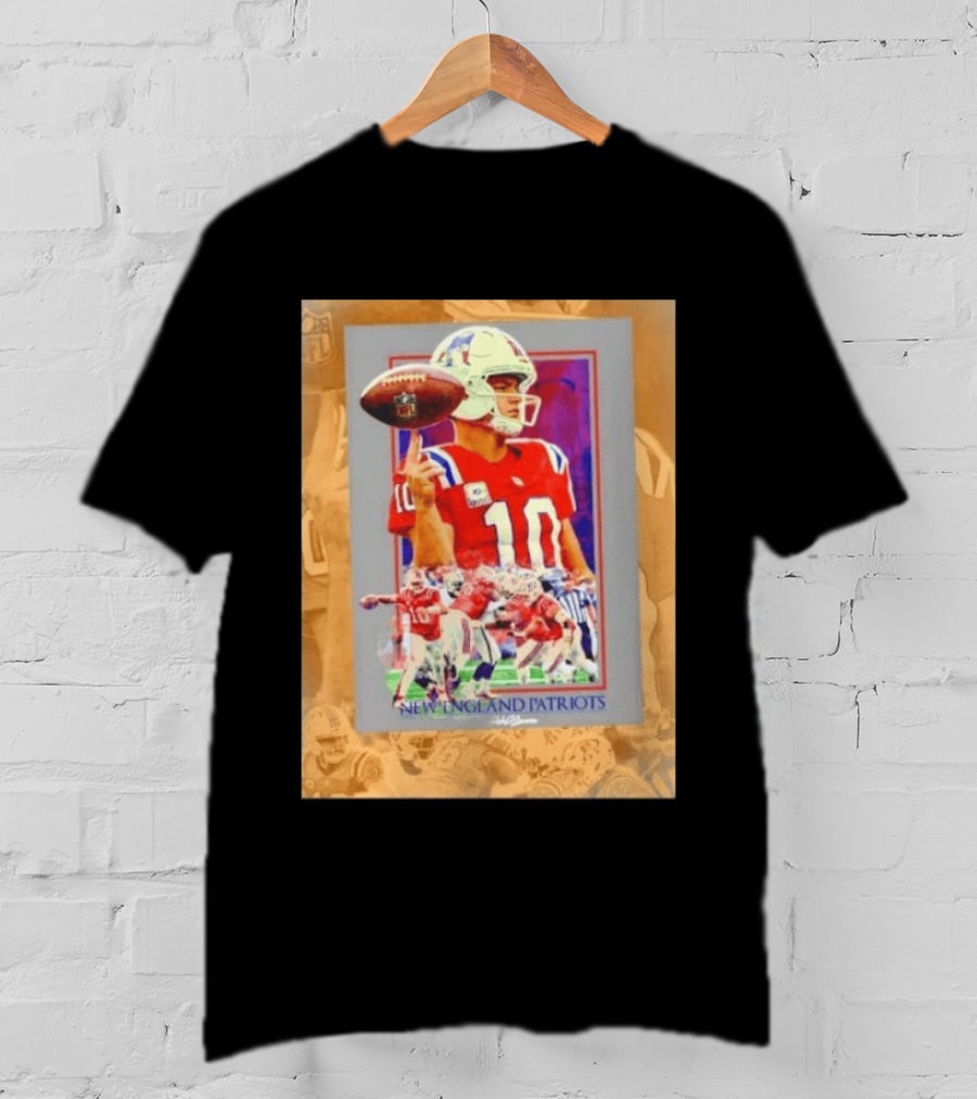 New England Patriots No 10 NFL Football Collage T-Shirt