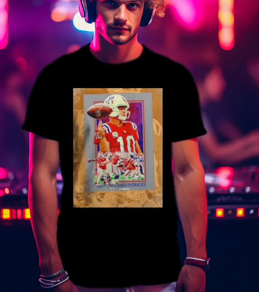 New England Patriots No 10 NFL Football Collage T-Shirt