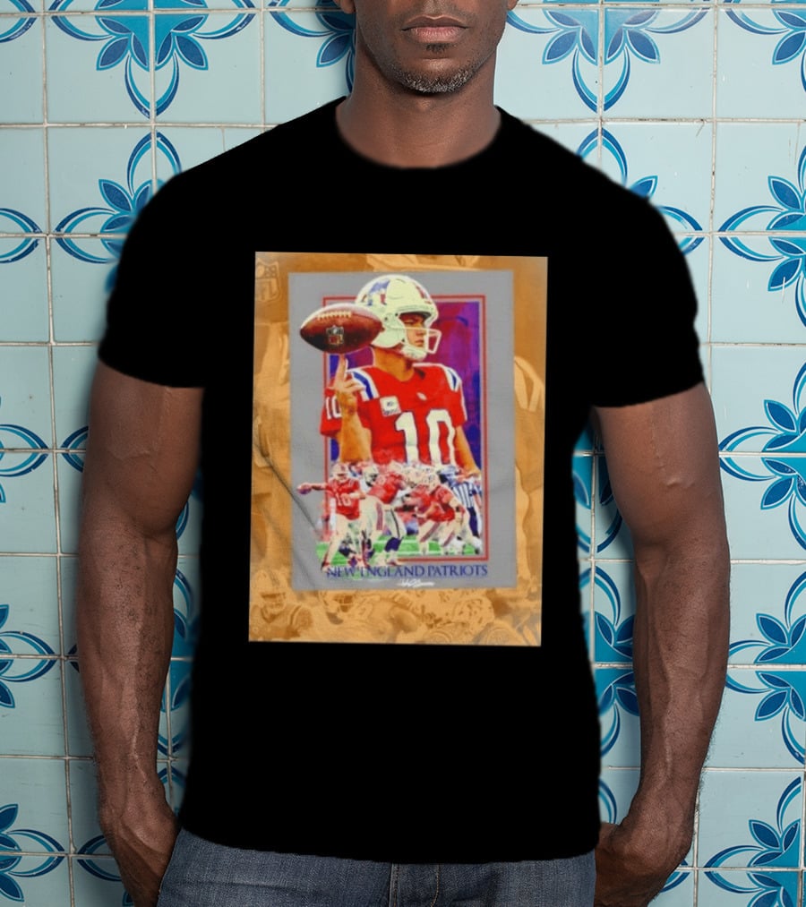 New England Patriots No 10 NFL Football Collage T-Shirt