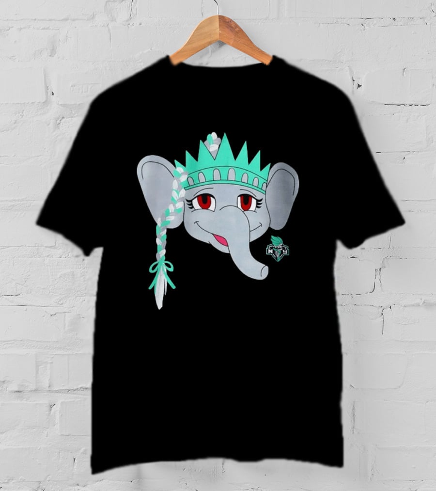 New York Liberty Ellie The Elephant Statue Of Liberty Basketball Team T-Shirt