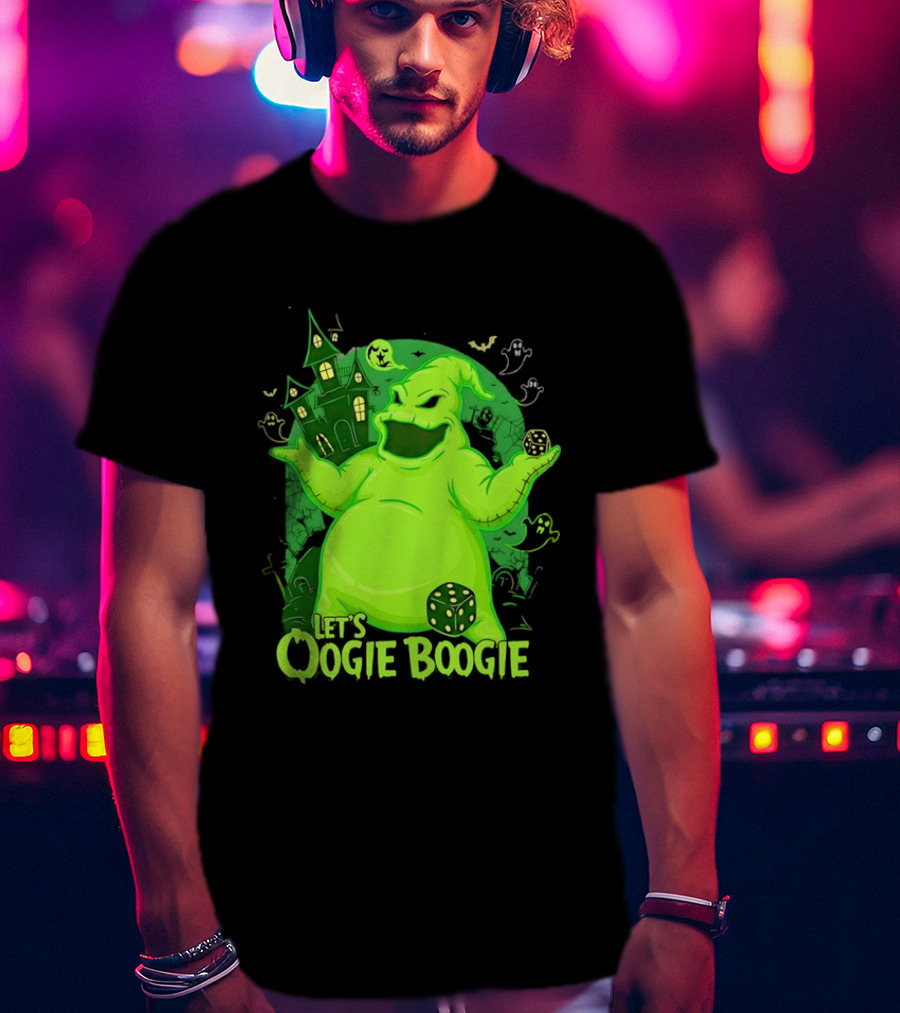 Oogie Boogie Let's Oogie Boogie Haunted Dice Green Ghosts Nightmare Before Christmas T-Shirt