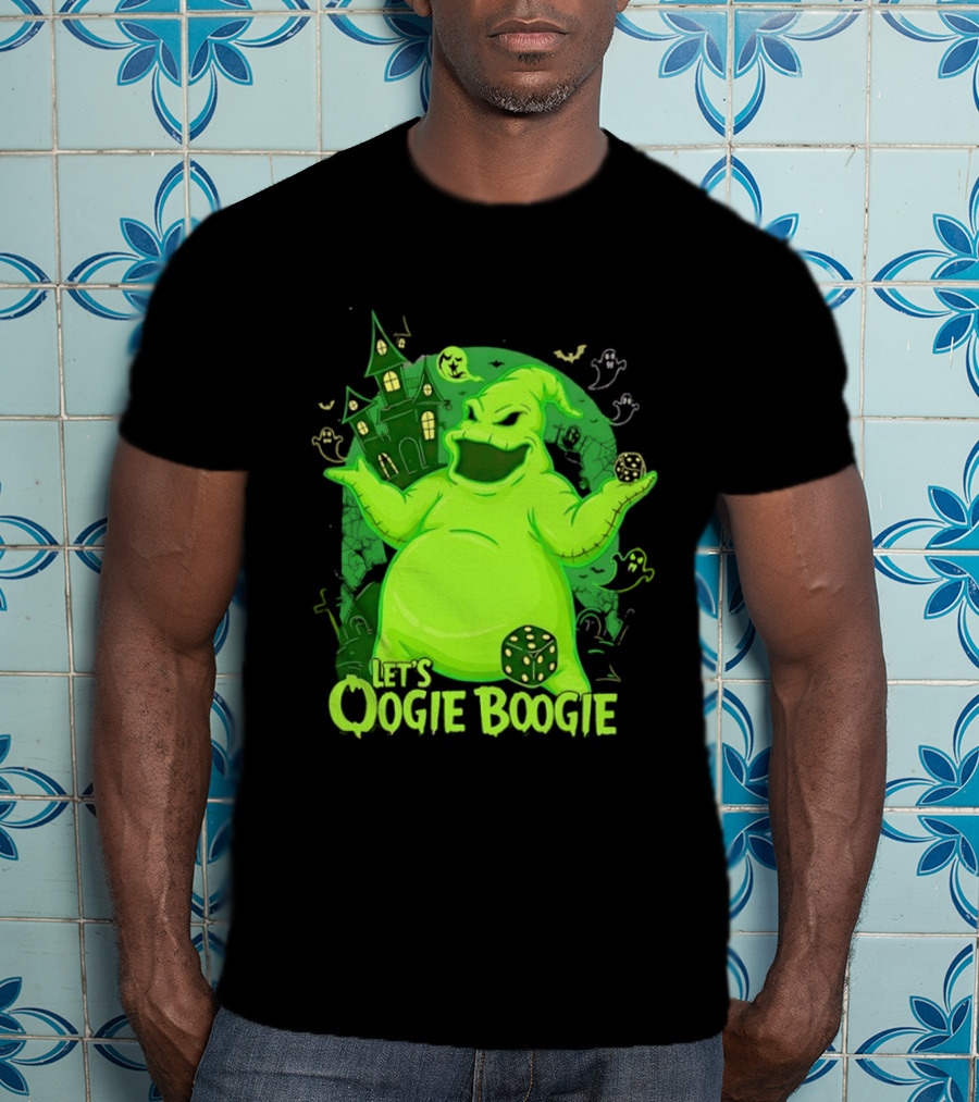 Oogie Boogie Let's Oogie Boogie Haunted Dice Green Ghosts Nightmare Before Christmas T-Shirt