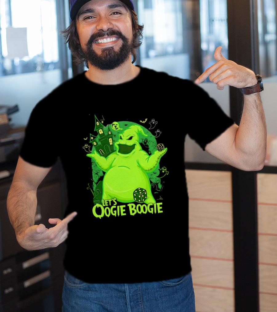 Oogie Boogie Let's Oogie Boogie Haunted Dice Green Ghosts Nightmare Before Christmas T-Shirt