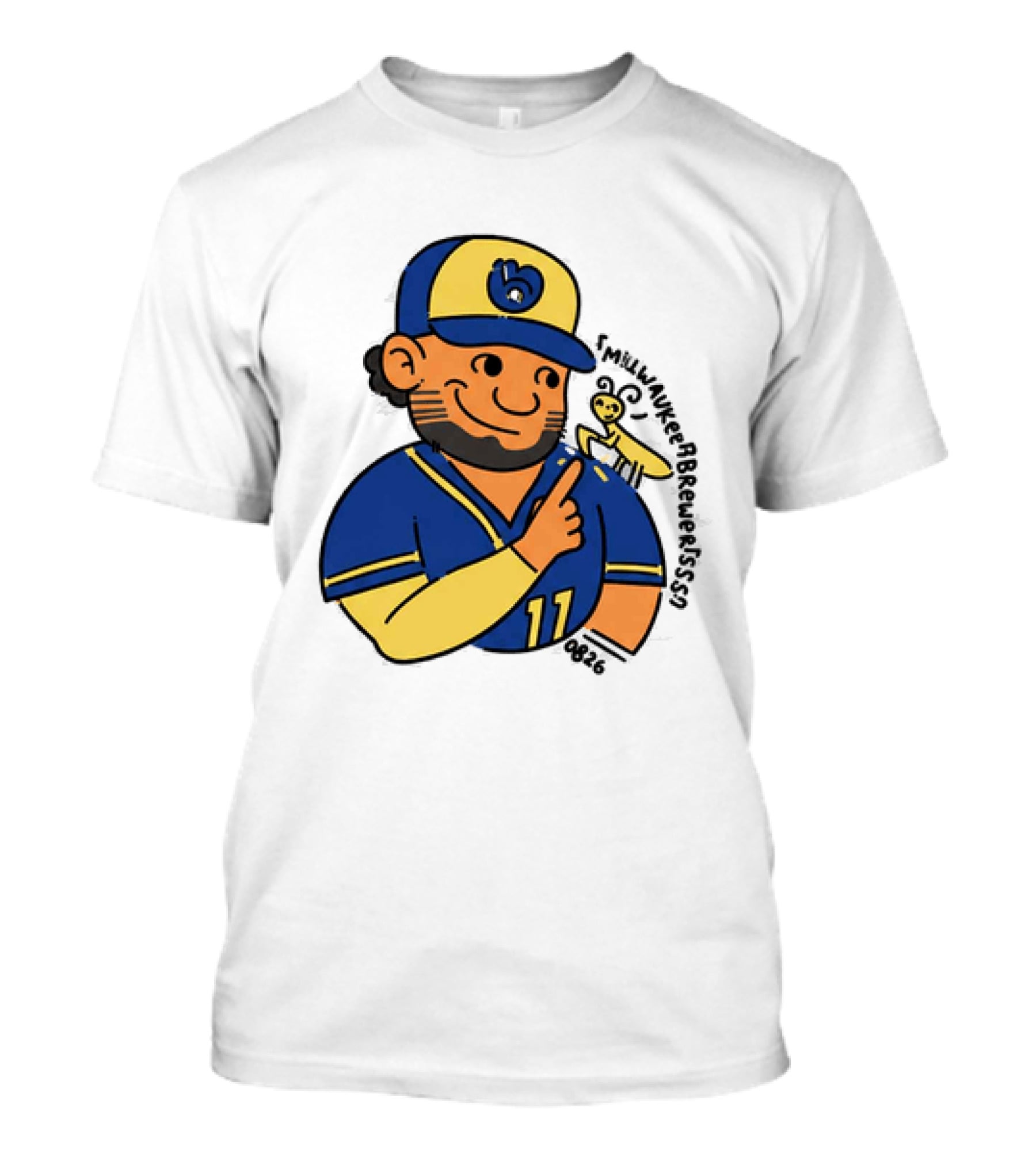 Brewers Jackson Chourio Praying Mantis Cartoon Baseball Fan T-Shirt