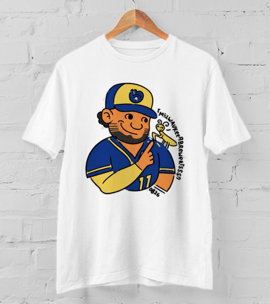 Brewers Jackson Chourio Praying Mantis Cartoon Baseball Fan T-Shirt