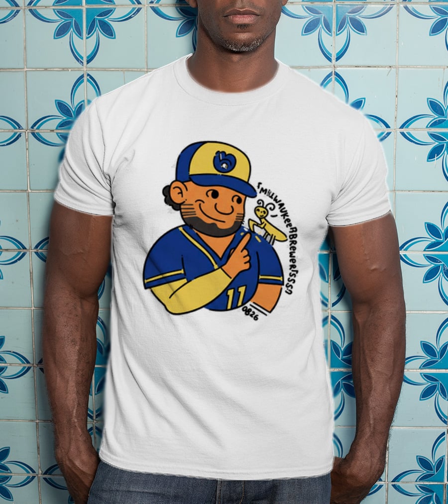Brewers Jackson Chourio Praying Mantis Cartoon Baseball Fan T-Shirt