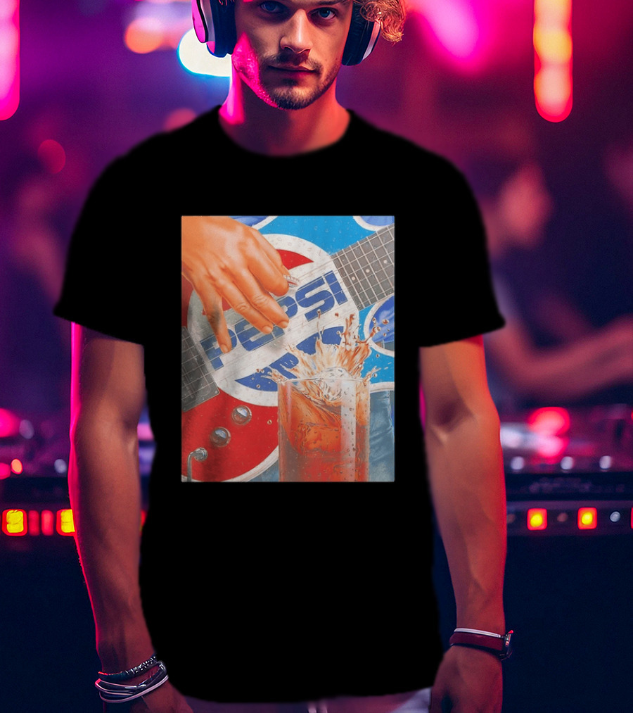 Pepsi Guitar Soda Splash Beverage Music Rock N Roll T-Shirt