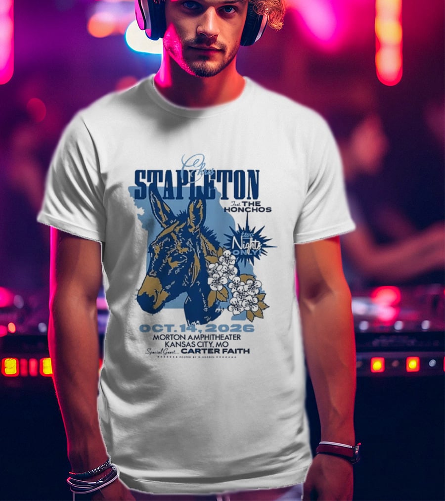 Chris Stapleton With The Honchos At Morton Amphitheater Kansas City Oct 14 2026 Featuring Carter Faith T-Shirt