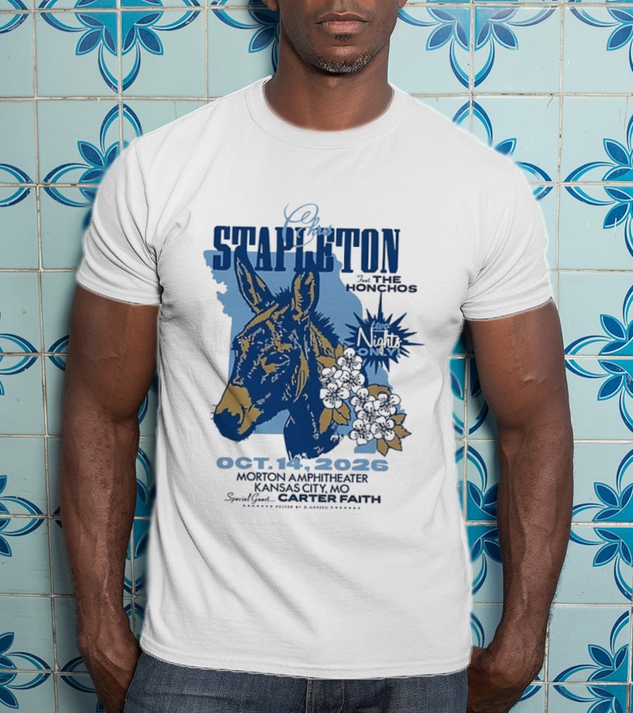 Chris Stapleton With The Honchos At Morton Amphitheater Kansas City Oct 14 2026 Featuring Carter Faith T-Shirt
