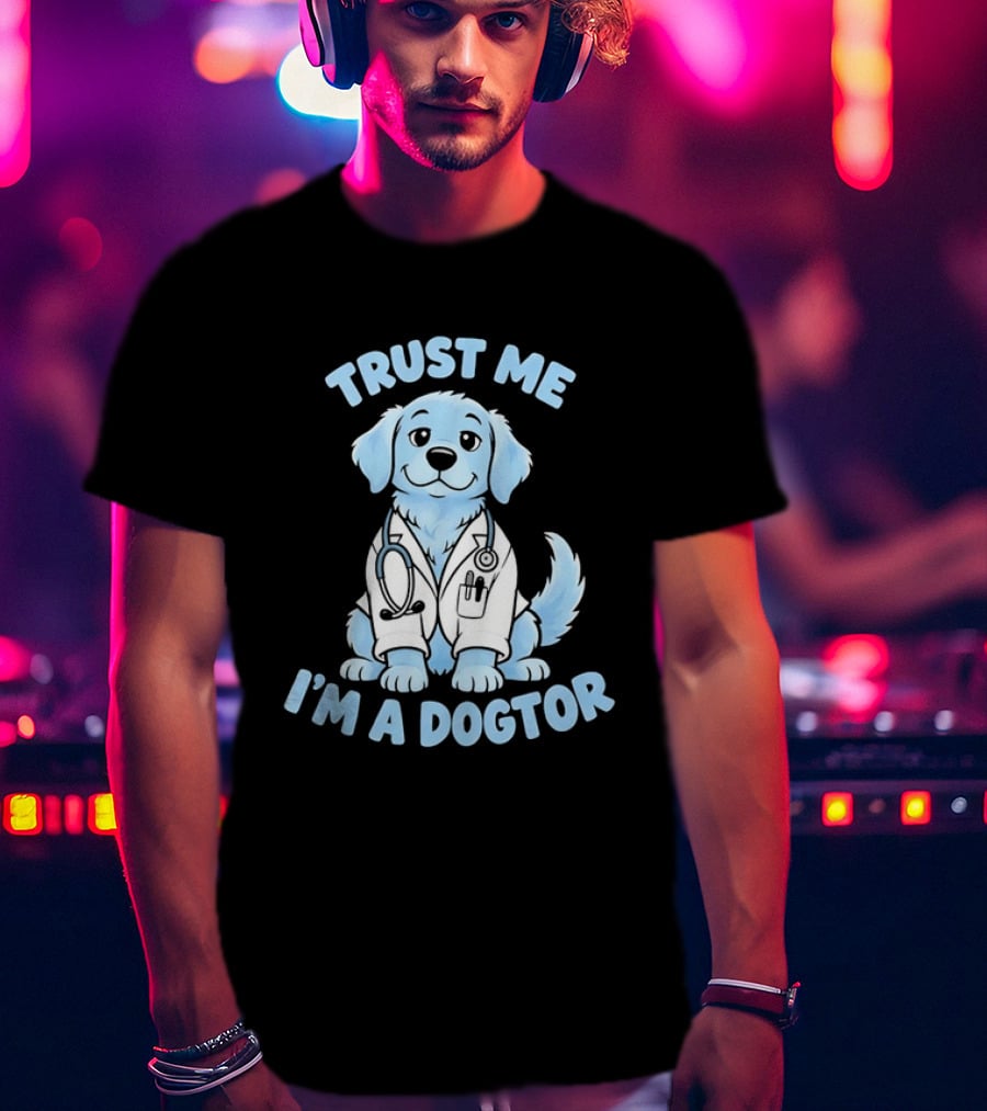 Trust Me I'm A Dogtor Puppy Doctor With Stethoscope T-Shirt