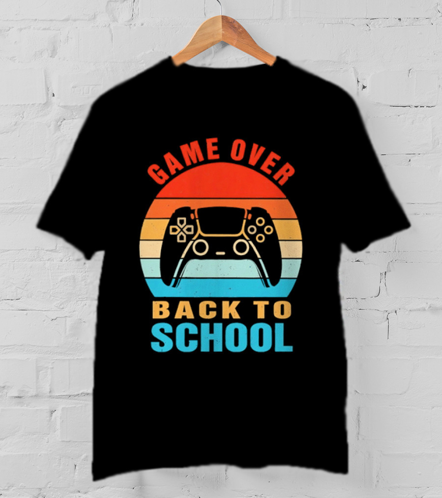 Game Over Back To School Gamer Vintage Controller T-Shirt