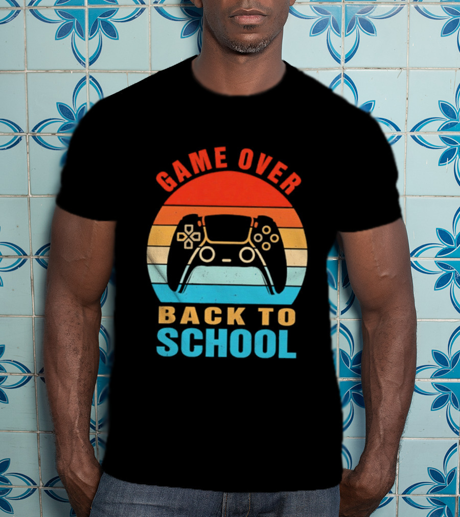 Game Over Back To School Gamer Vintage Controller T-Shirt