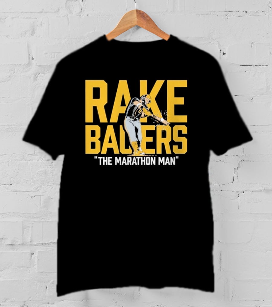 Rake Ballers Marathon Man Baseball Hitter T-Shirt