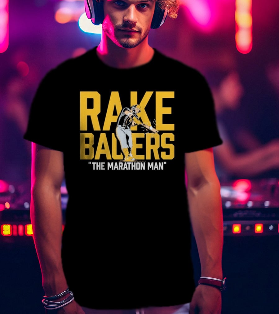 Rake Ballers Marathon Man Baseball Hitter T-Shirt