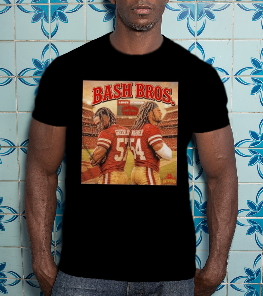 Bash Bros Greenlaw 57 Warner 54 San Francisco 49ers Levi's Stadium T-Shirt