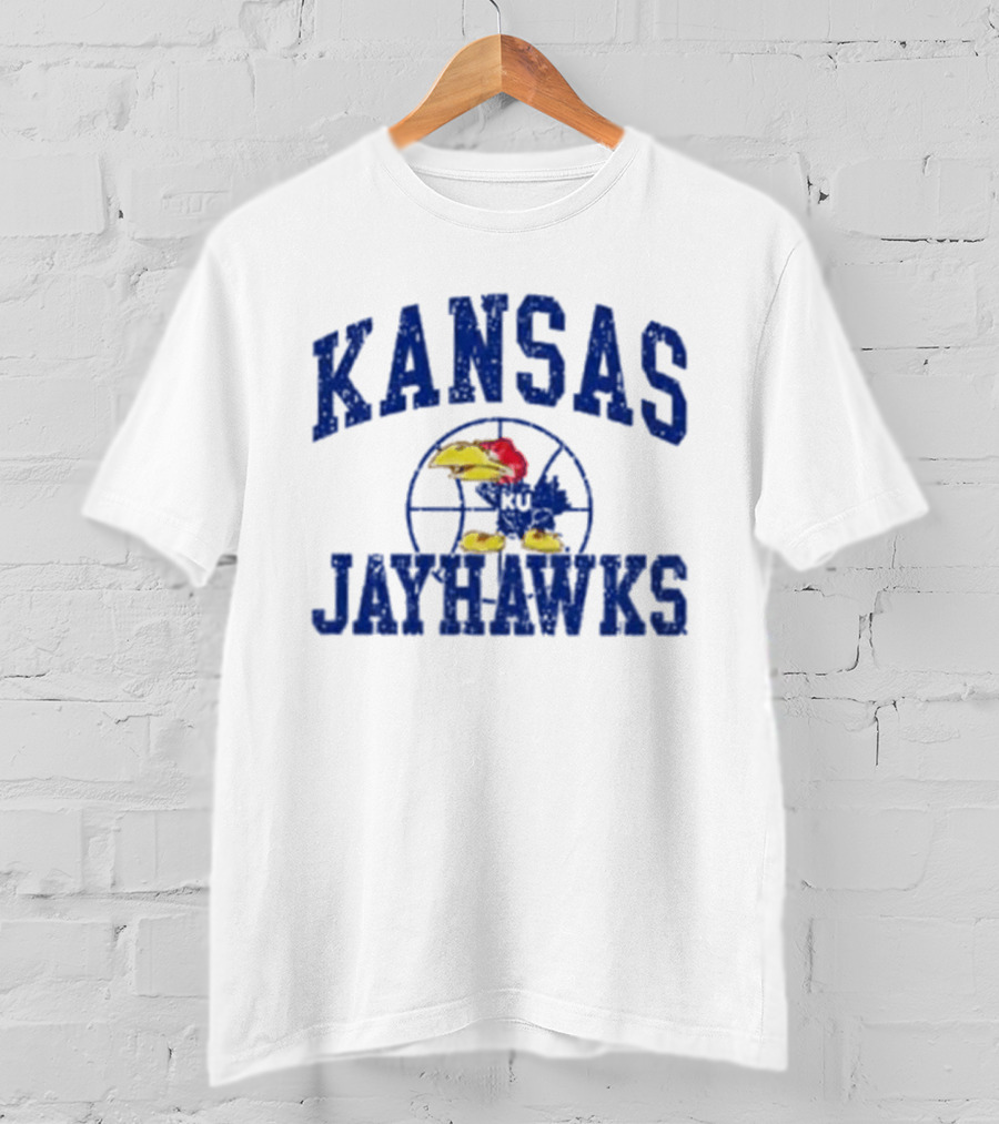 Kansas Jayhawks KU Basketball Distressed T-Shirt