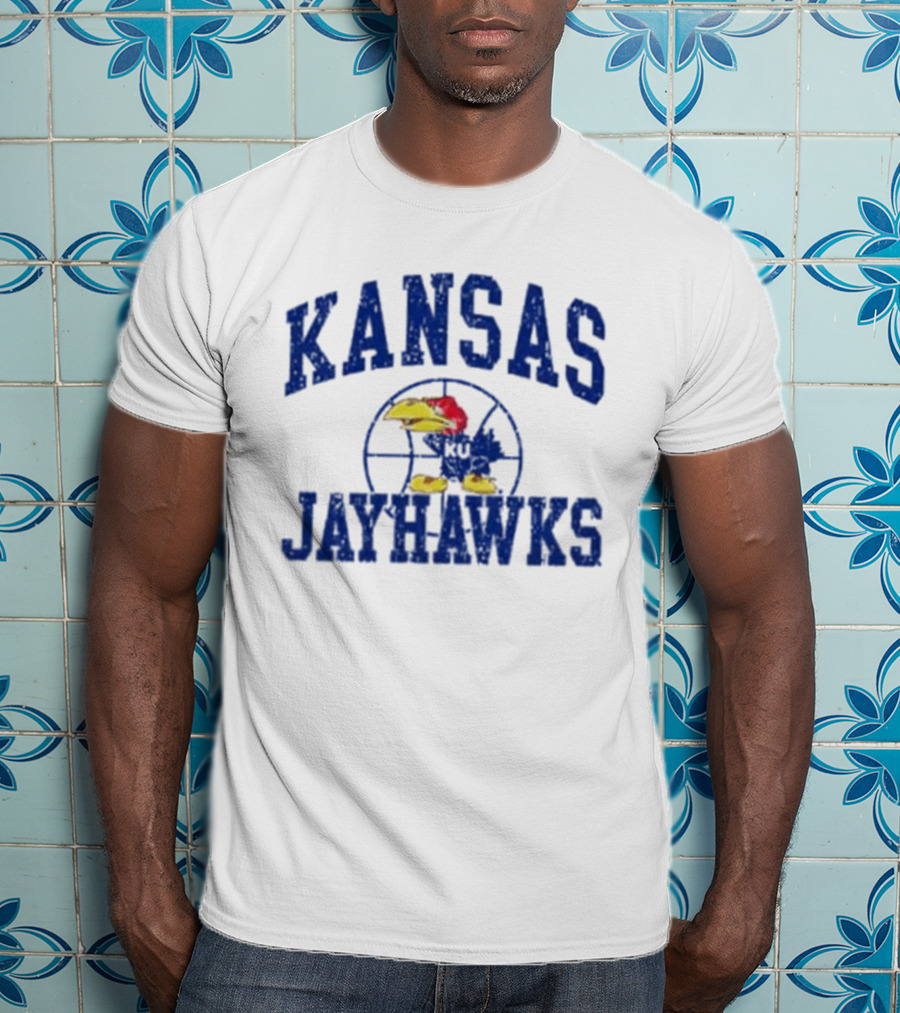 Kansas Jayhawks KU Basketball Distressed T-Shirt
