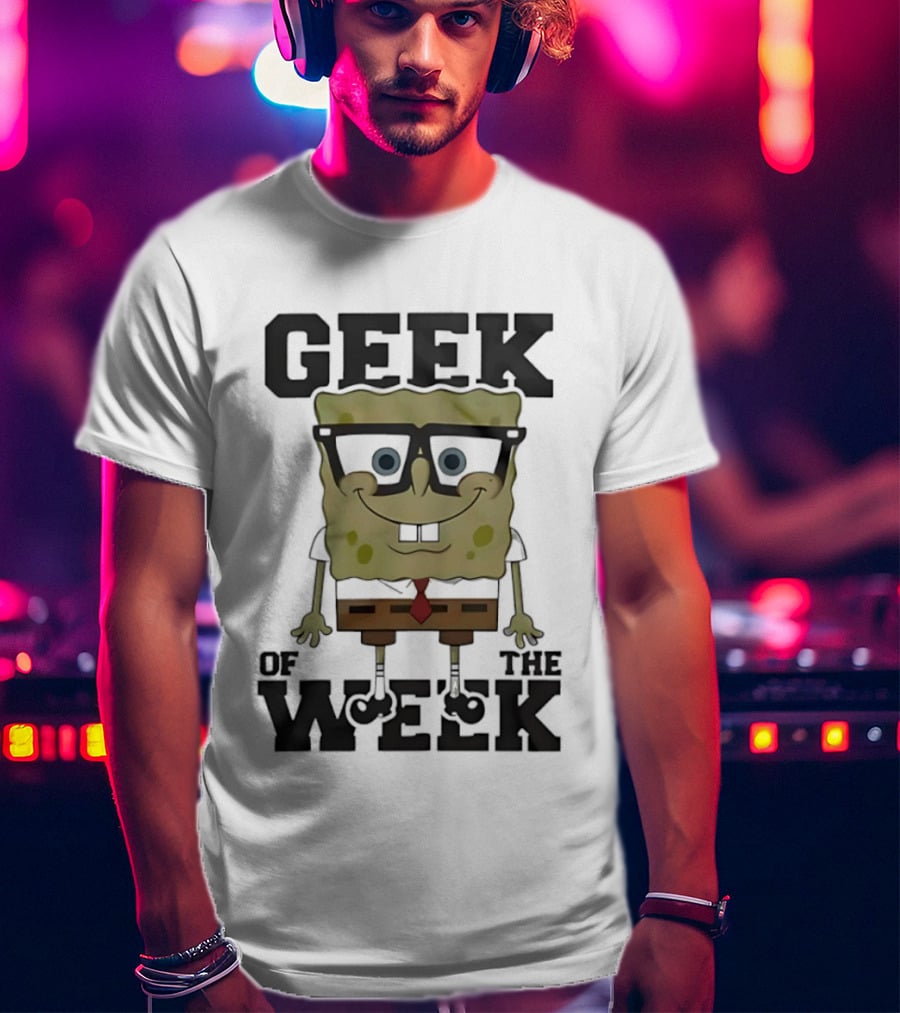 Geek Of The Week Sponge Glasses Tie T-Shirt