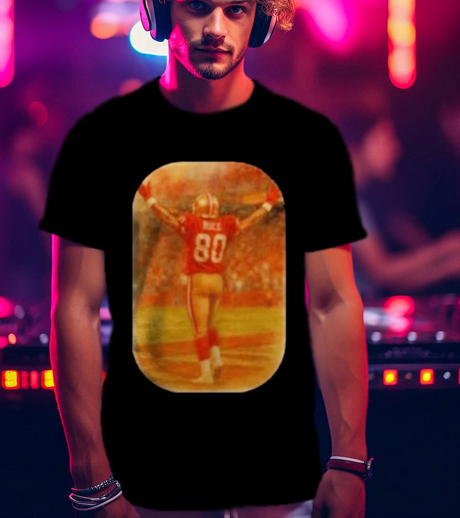 Jerry Rice San Francisco 49ers No 80 Iconic Celebration T-Shirt