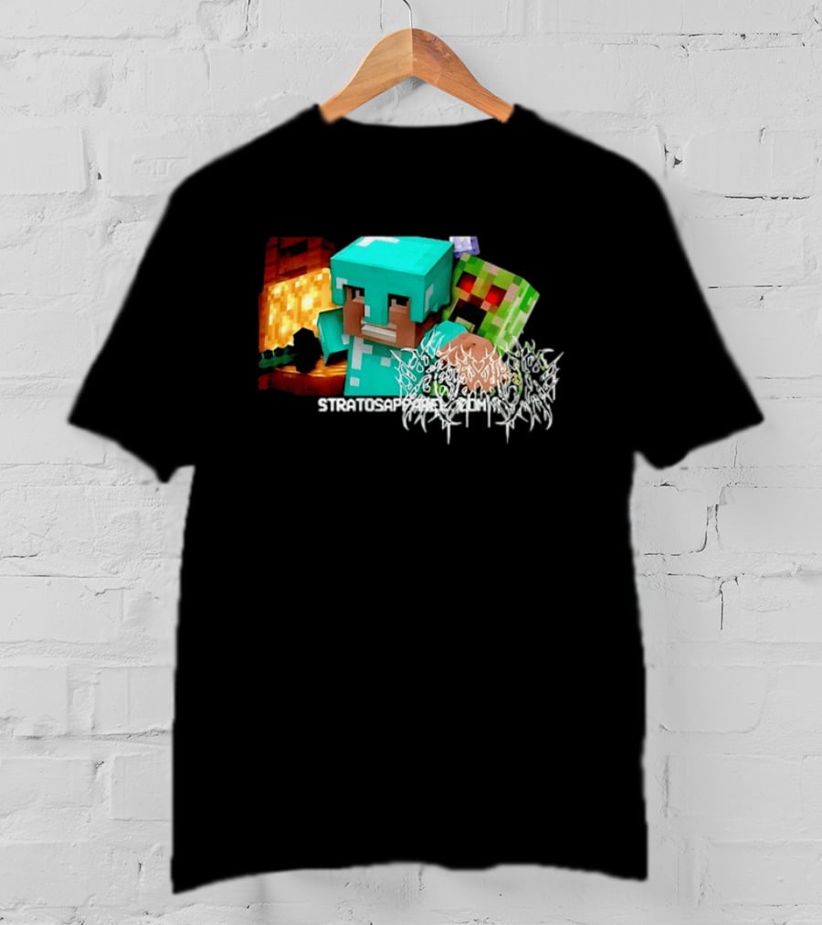 Steve Creeper Stratosapien Death Metal Gaming Battle Scene T-Shirt