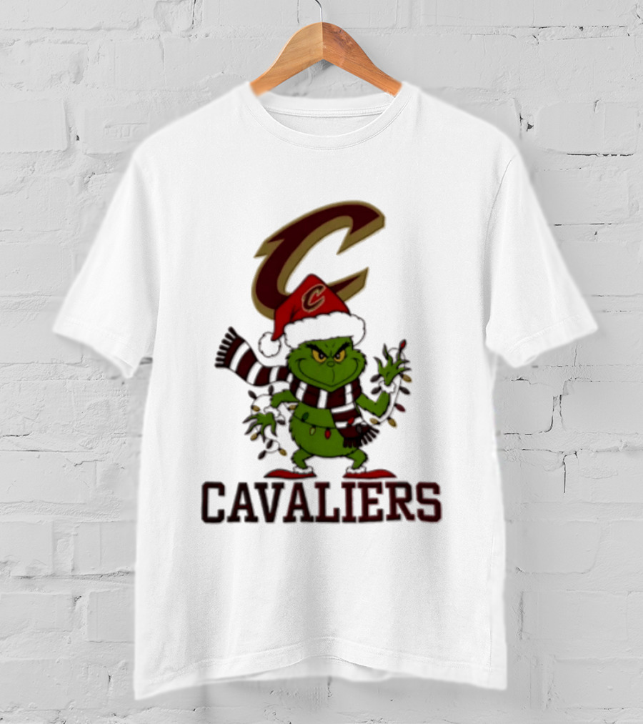 Grinch Cleveland Cavaliers Christmas 2026 Scarf Santa Hat Lights T-Shirt