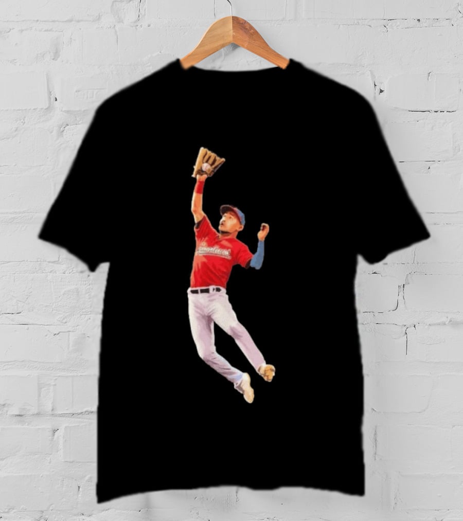 Steven Kwan Cleveland Guardians Baseball Action Player Jump T-Shirt