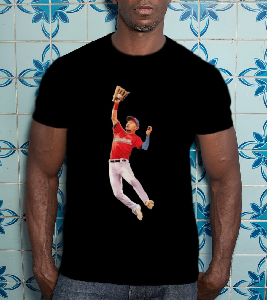 Steven Kwan Cleveland Guardians Baseball Action Player Jump T-Shirt