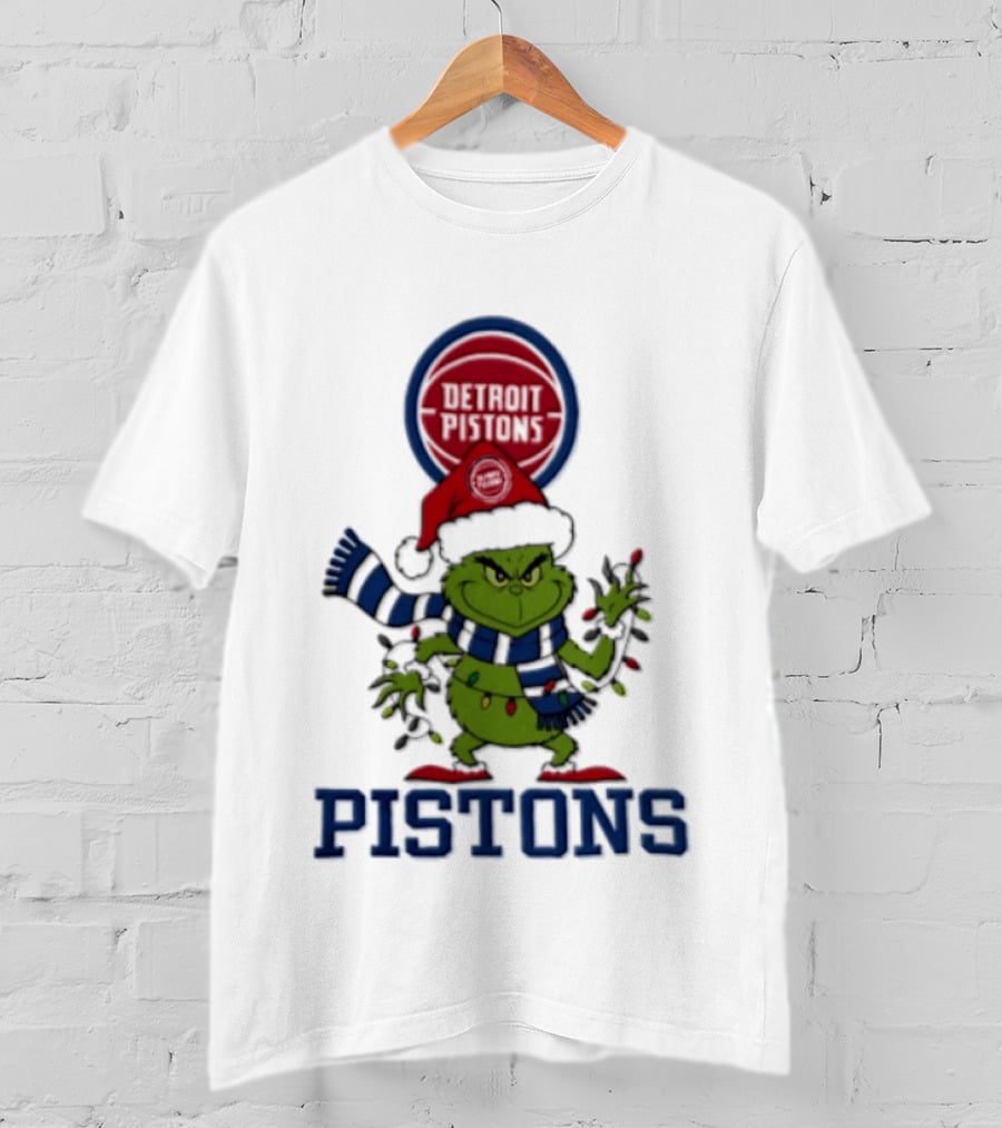 Grinch Detroit Pistons Christmas Basketball 2026 T-Shirt