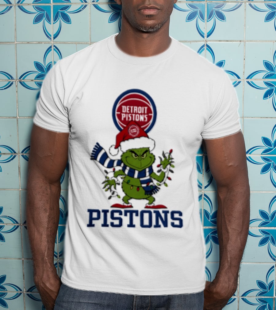 Grinch Detroit Pistons Christmas Basketball 2026 T-Shirt