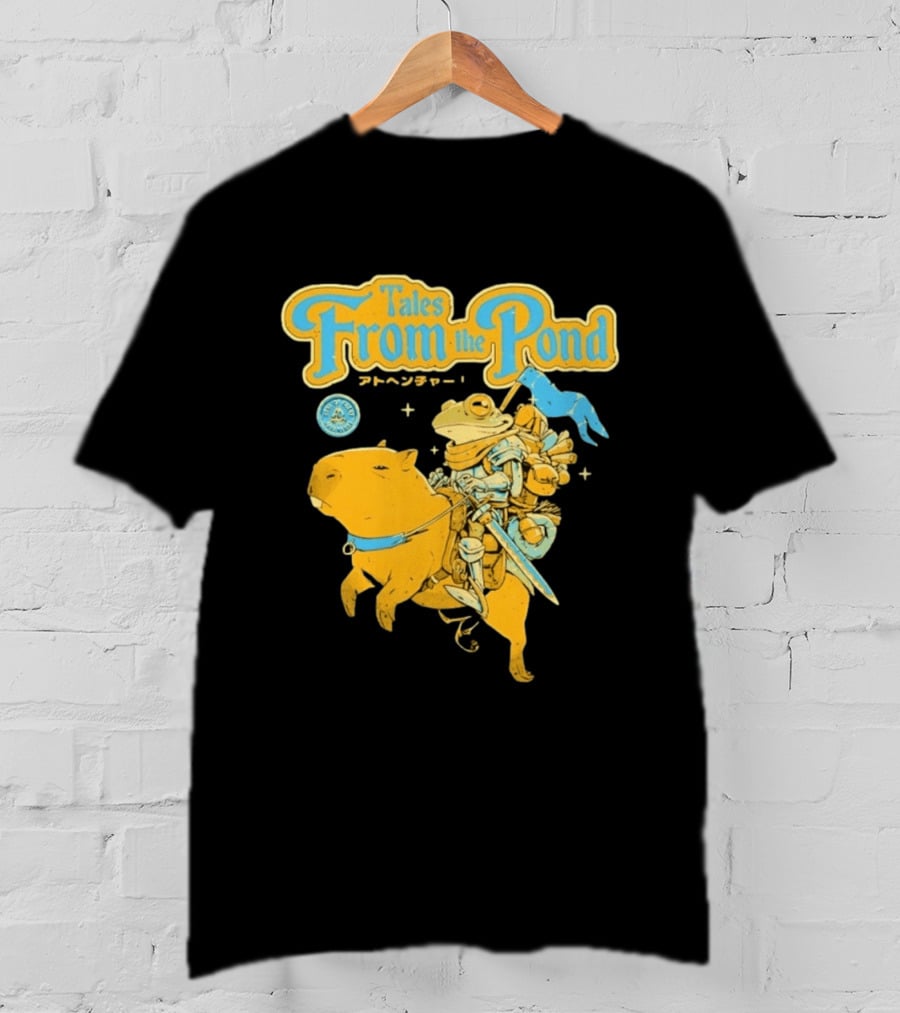 Tales From The Pond Frog Knight On Capybara Adventure T-Shirt
