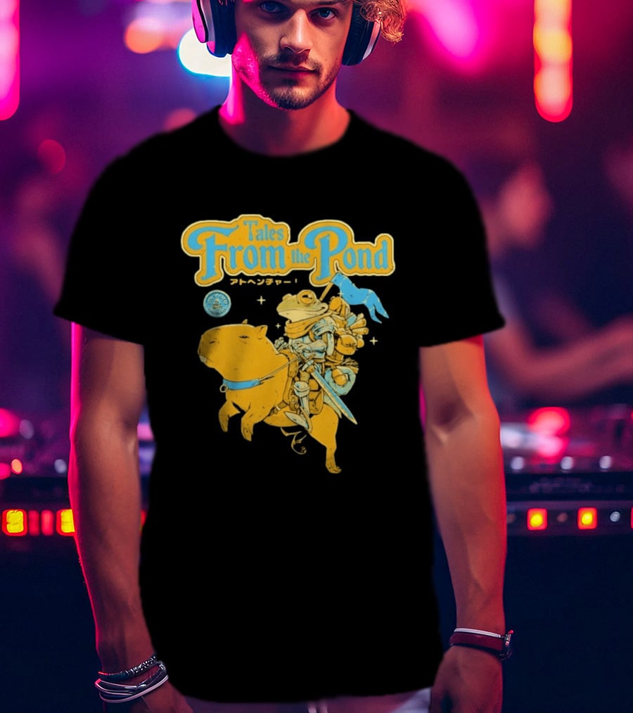 Tales From The Pond Frog Knight On Capybara Adventure T-Shirt