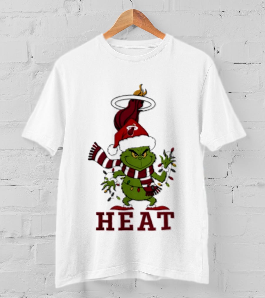 Grinch Miami Heat Christmas Lights 2026 T-Shirt