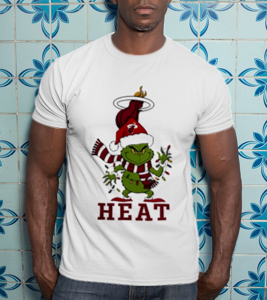 Grinch Miami Heat Christmas Lights 2026 T-Shirt