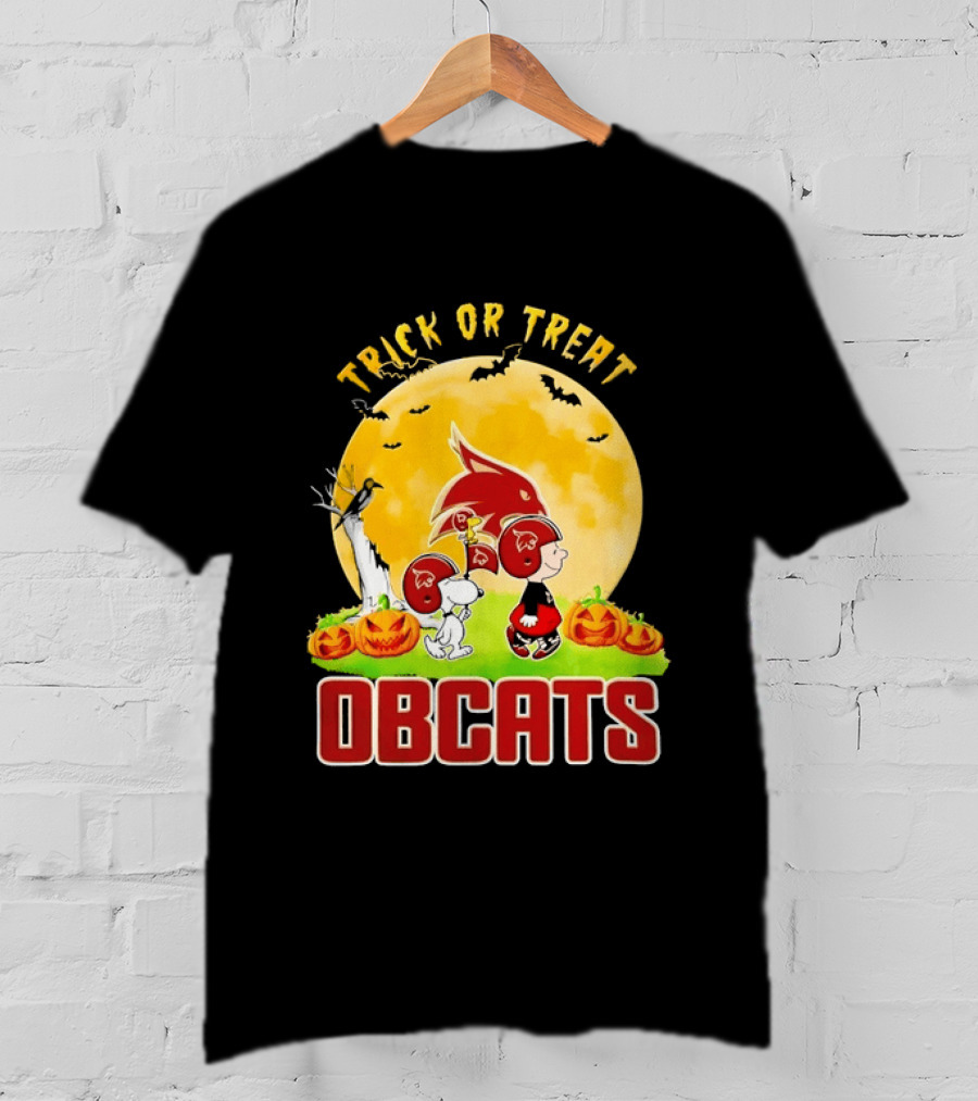 Texas State Bobcats Trick Or Treat Halloween Charlie Brown Snoopy T-Shirt