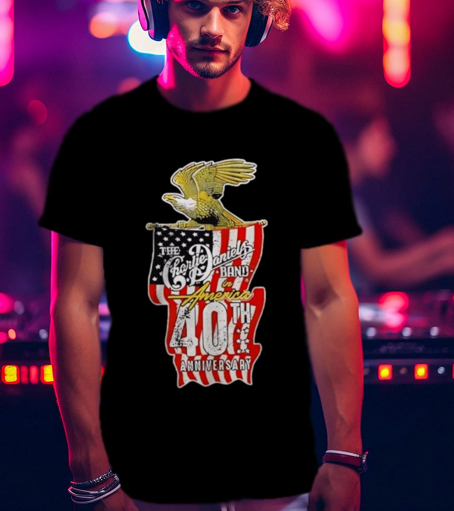 The Charlie Daniels Band In America 40th Anniversary Eagle And Stars Stripes T-Shirt