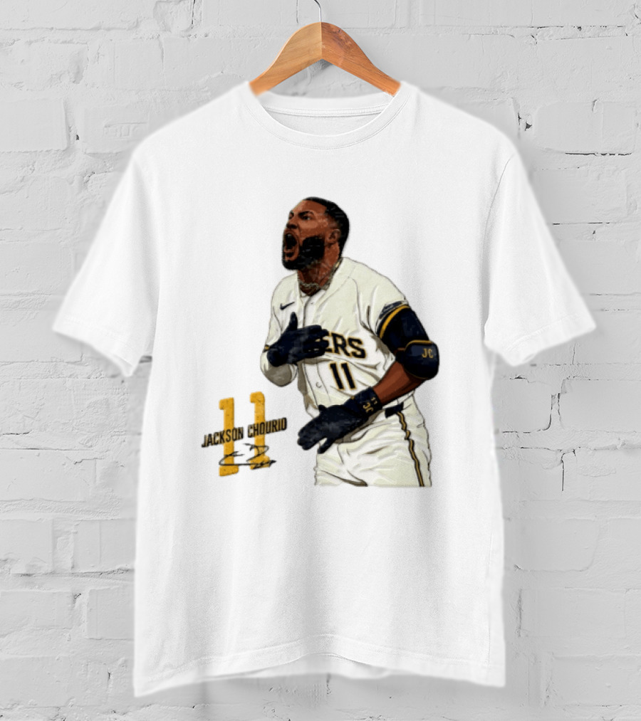 Jackson Chourio 11 Brewers Baseball Player Celebration T-Shirt