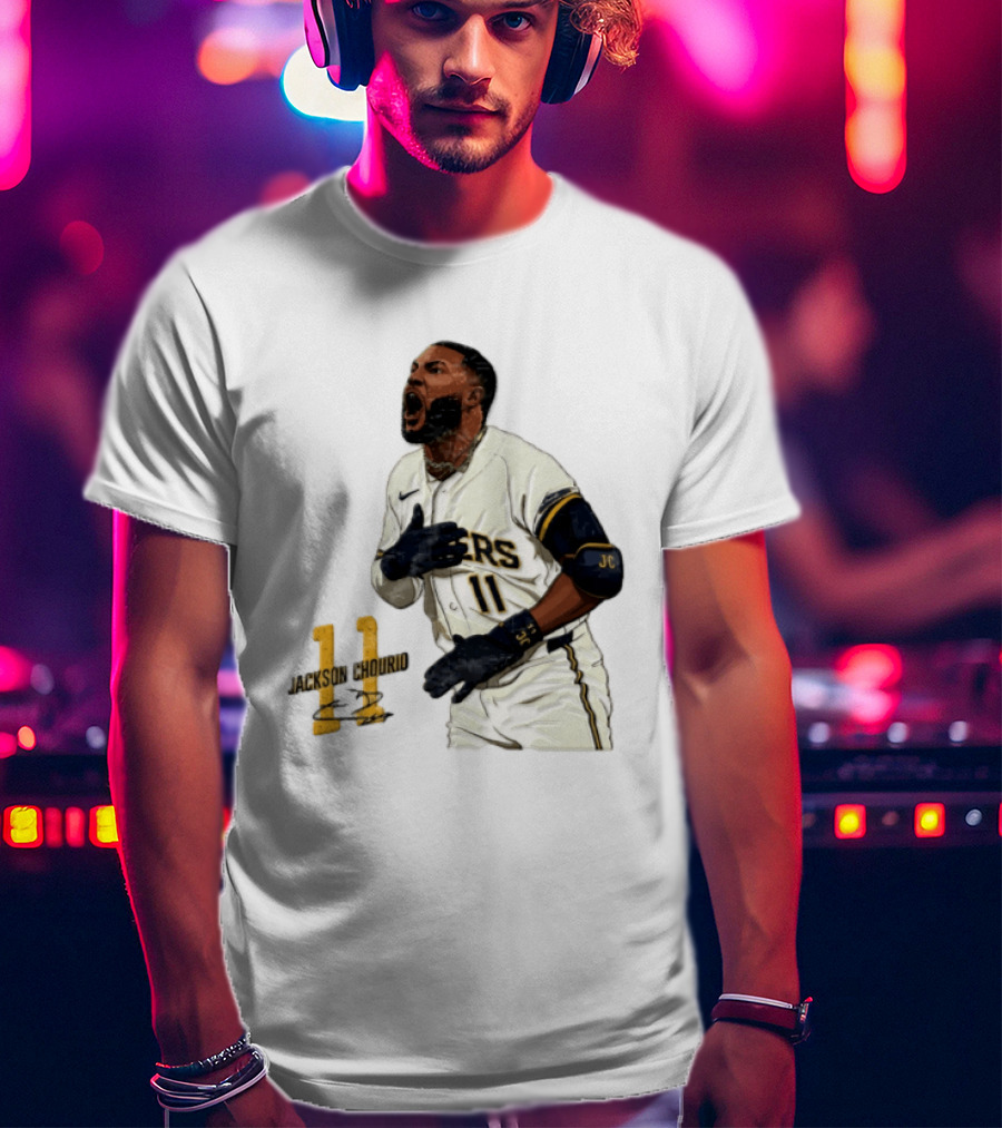 Jackson Chourio 11 Brewers Baseball Player Celebration T-Shirt