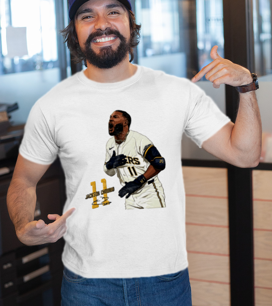 Jackson Chourio 11 Brewers Baseball Player Celebration T-Shirt