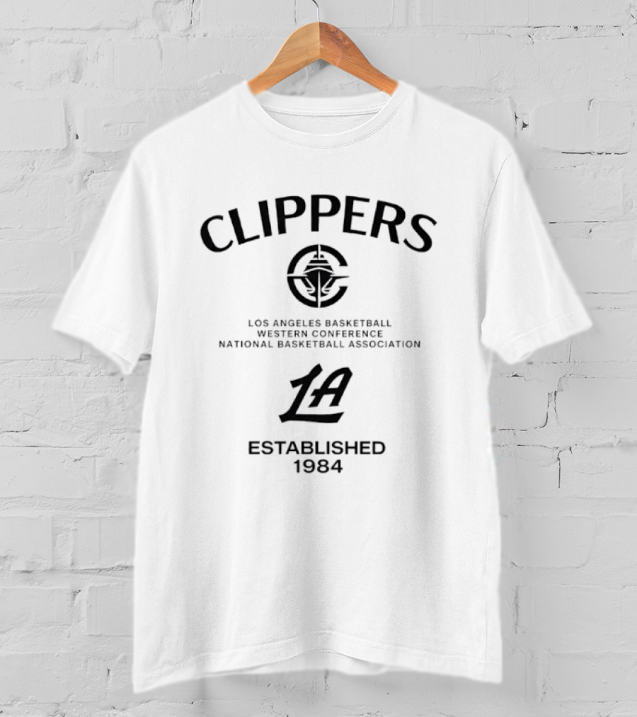 Clippers LA Los Angeles Basketball Western Conference Established 1984 T-Shirt