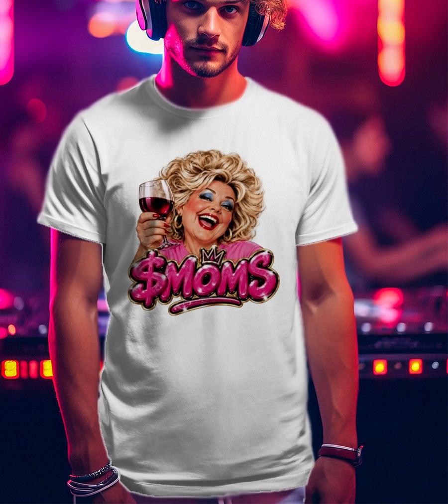 SMoms Wine Glass Fun Motherhood T-Shirt