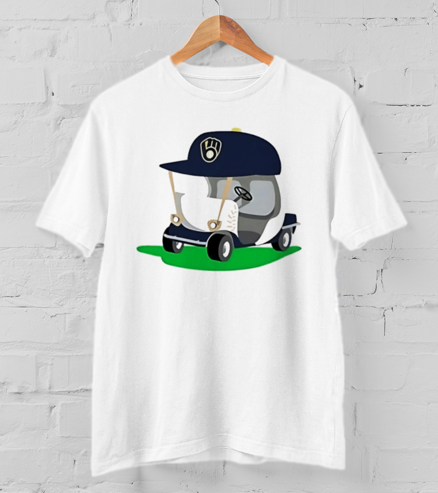 Milwaukee Brewers Golf Cart MLB Baseball Cap Logo Accessory T-Shirt