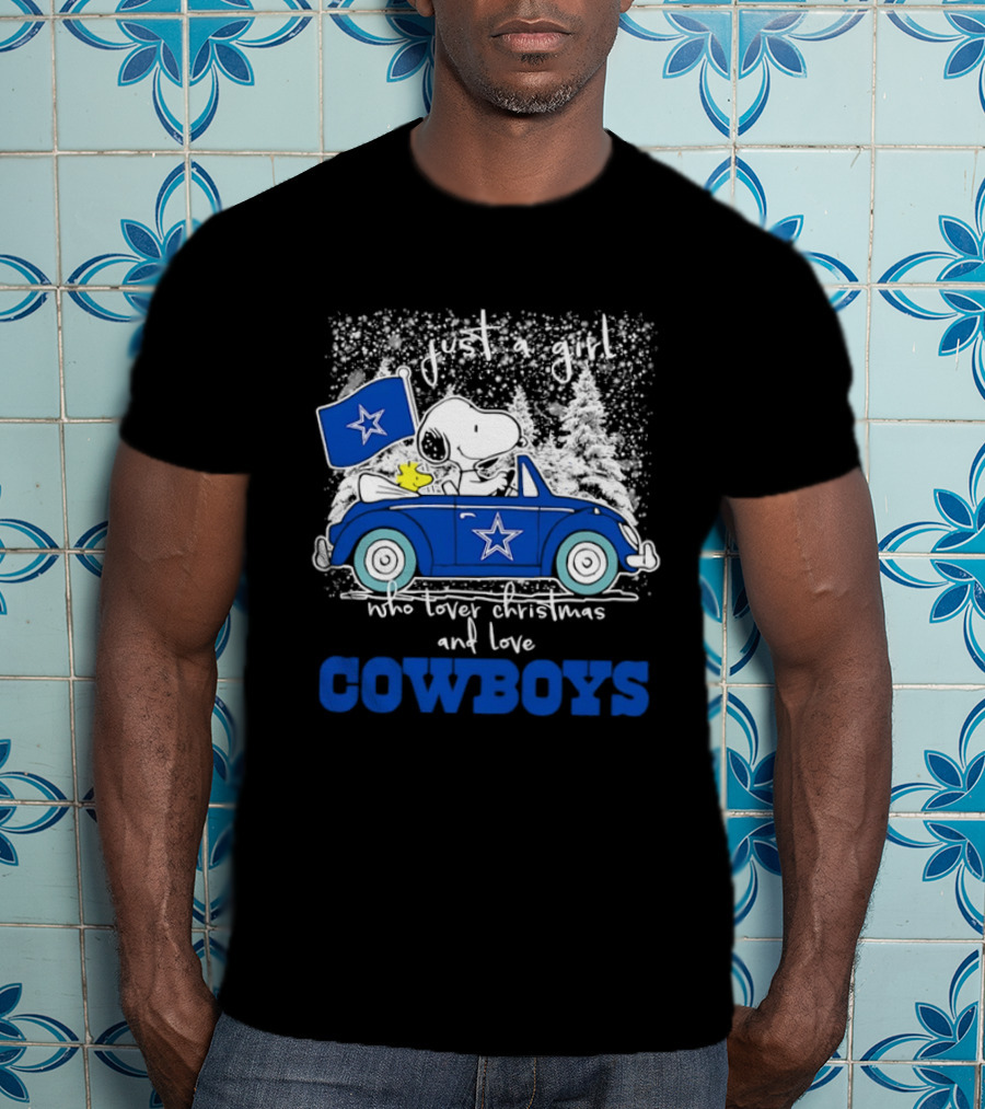 Snoopy And Woodstock Christmas Dallas Cowboys Fan T-Shirt