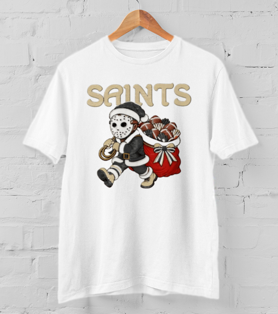 SAINTS New Orleans Football Christmas Horror Santa T-Shirt