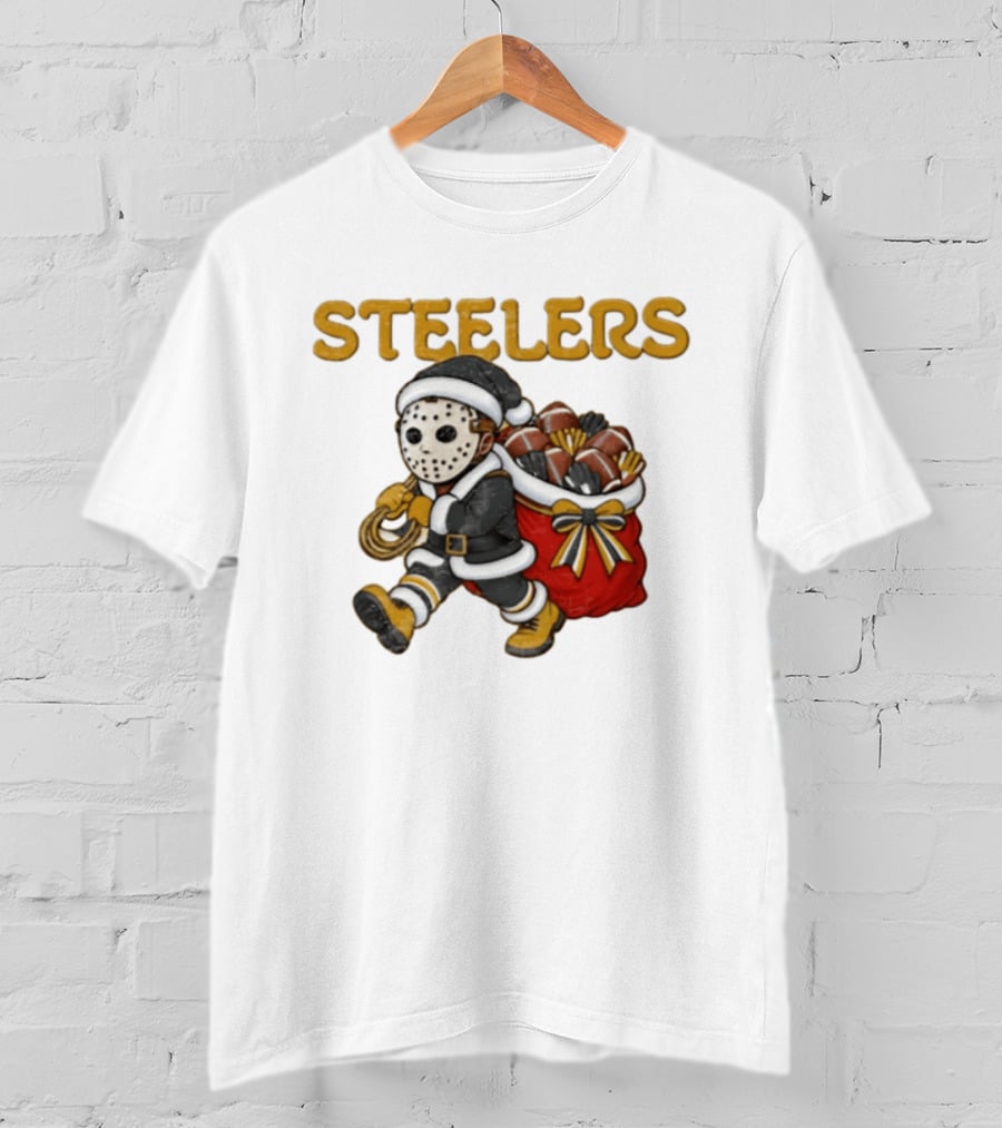 Pittsburgh Steelers Christmas Santa Jason Football T-Shirt