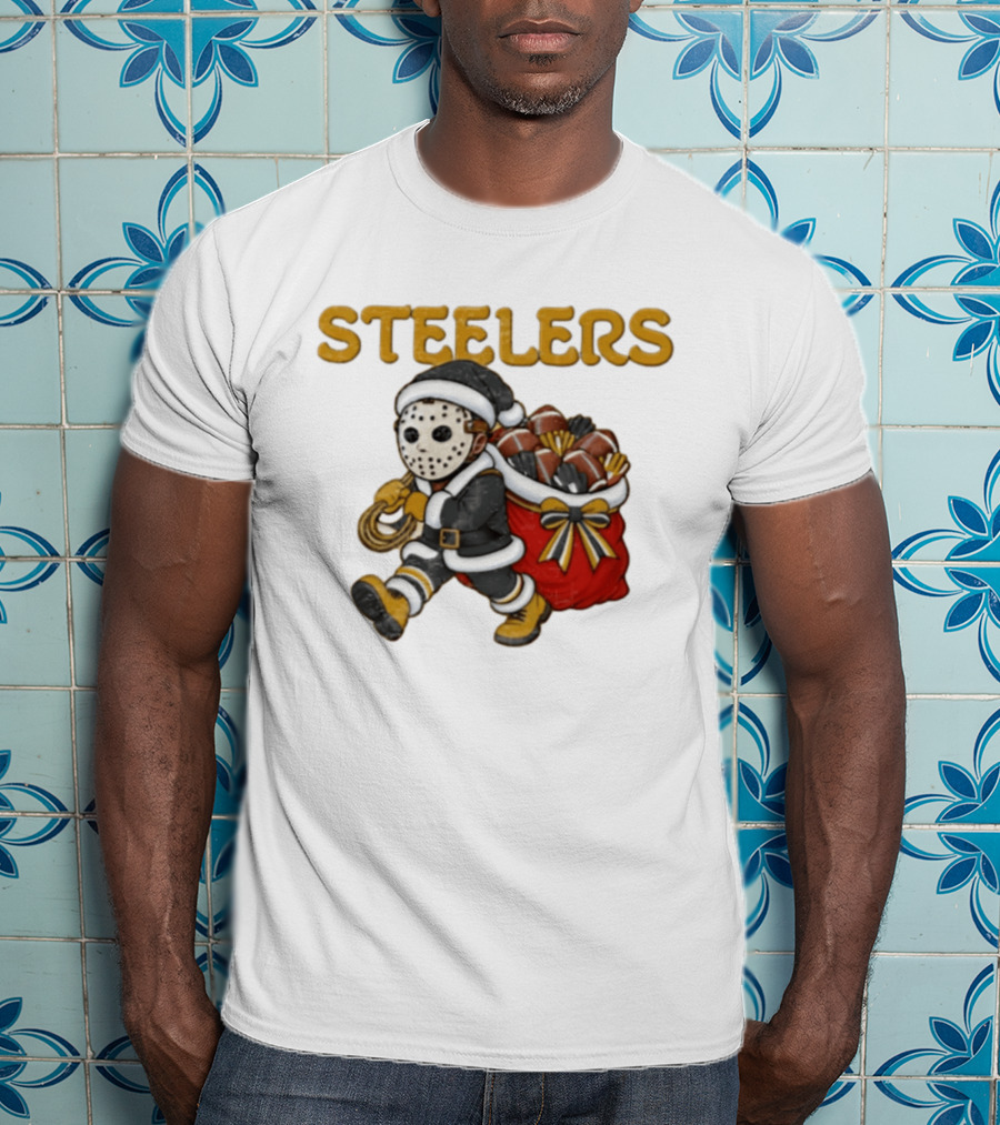 Pittsburgh Steelers Christmas Santa Jason Football T-Shirt