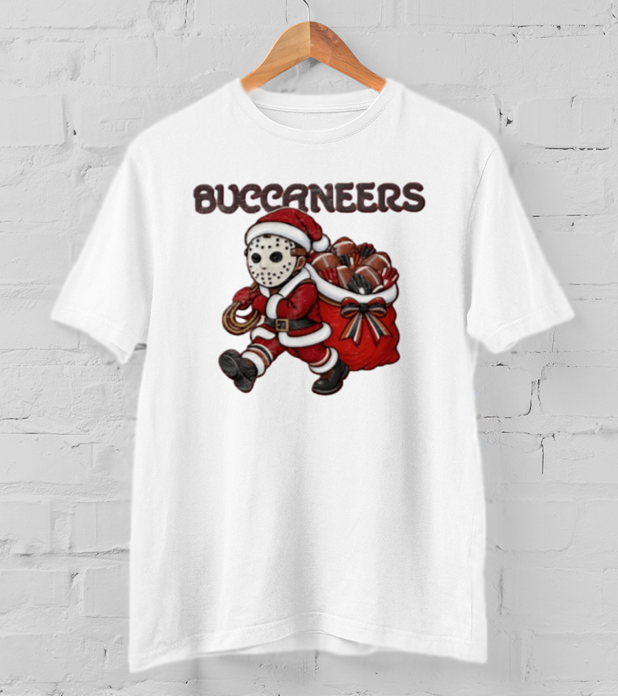Buccaneers Football Christmas Masked Santa T-Shirt