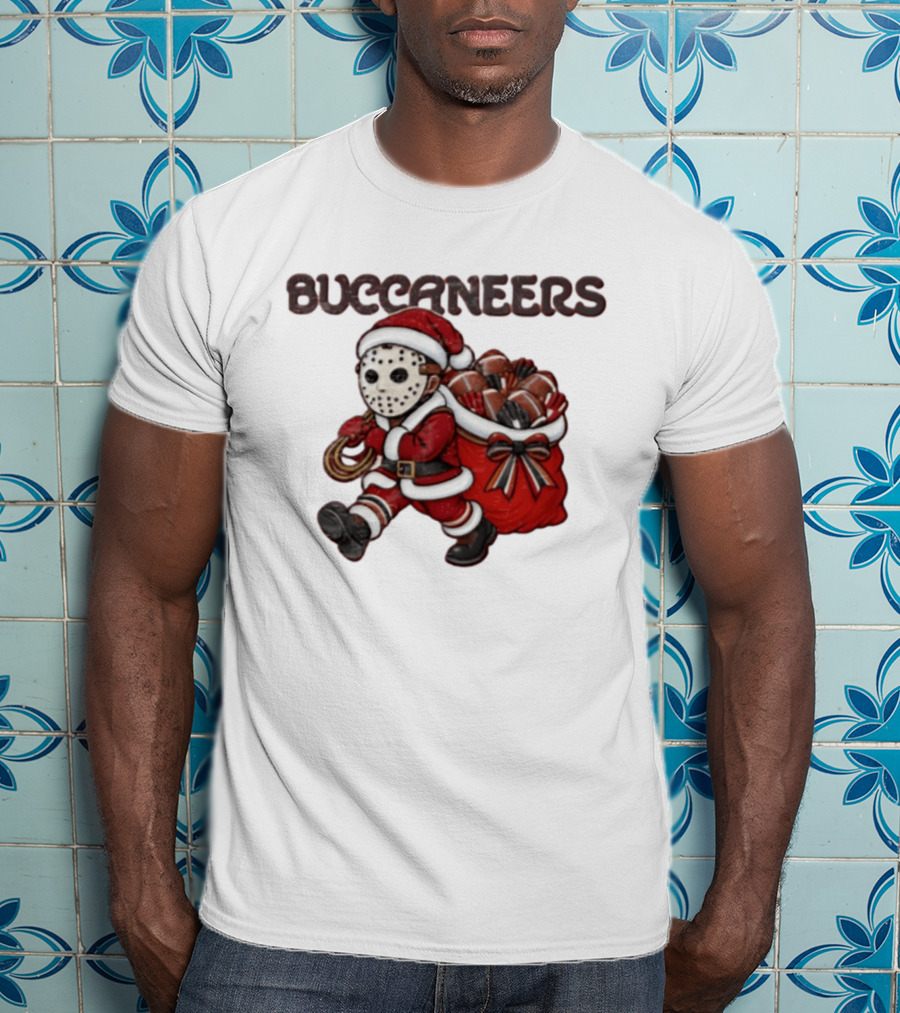 Buccaneers Football Christmas Masked Santa T-Shirt