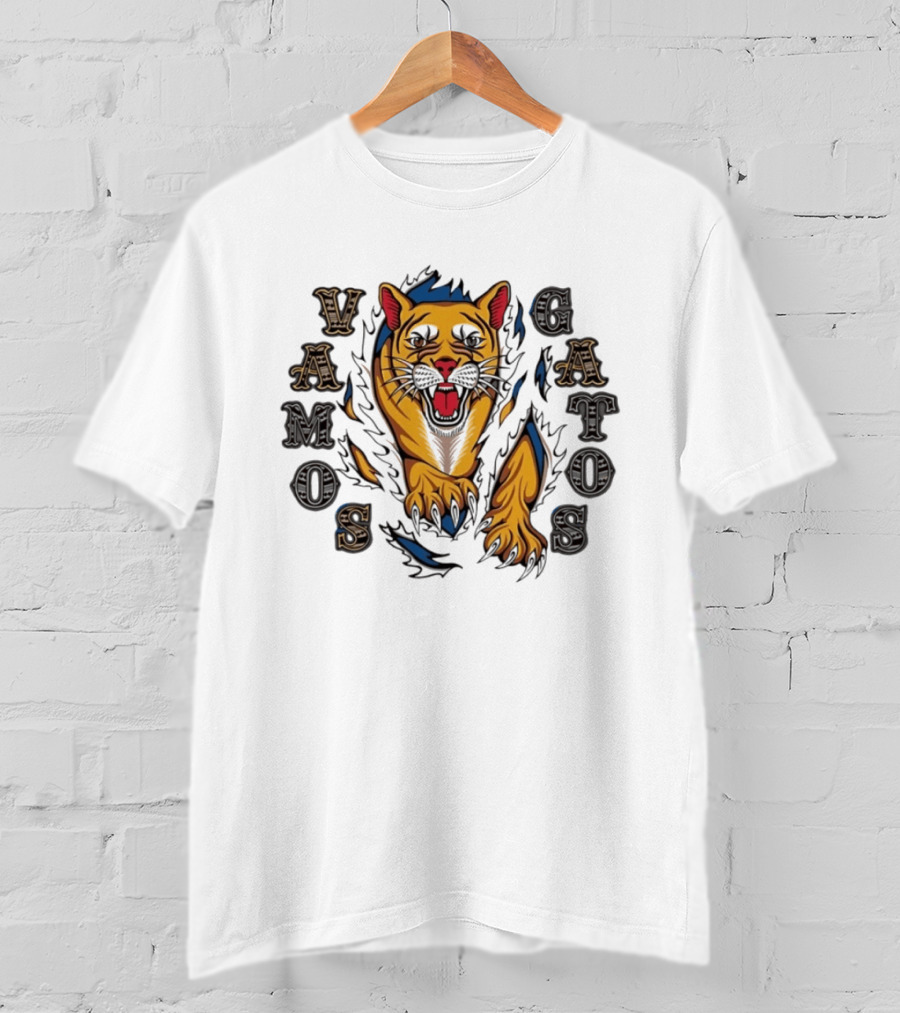 Vamos Gatos Mountain Lion Cougar Wildcat Majestic Roaring T-Shirt